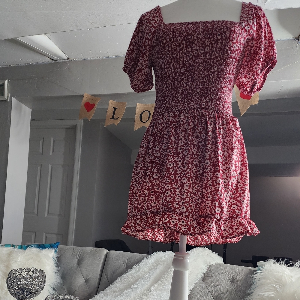 Red/White Skirt Romper